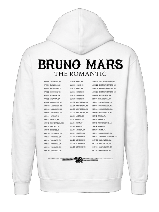 Bruno Mars “Cowboy Roses” Romantic Tour Hoodie – White Collector’s Edition