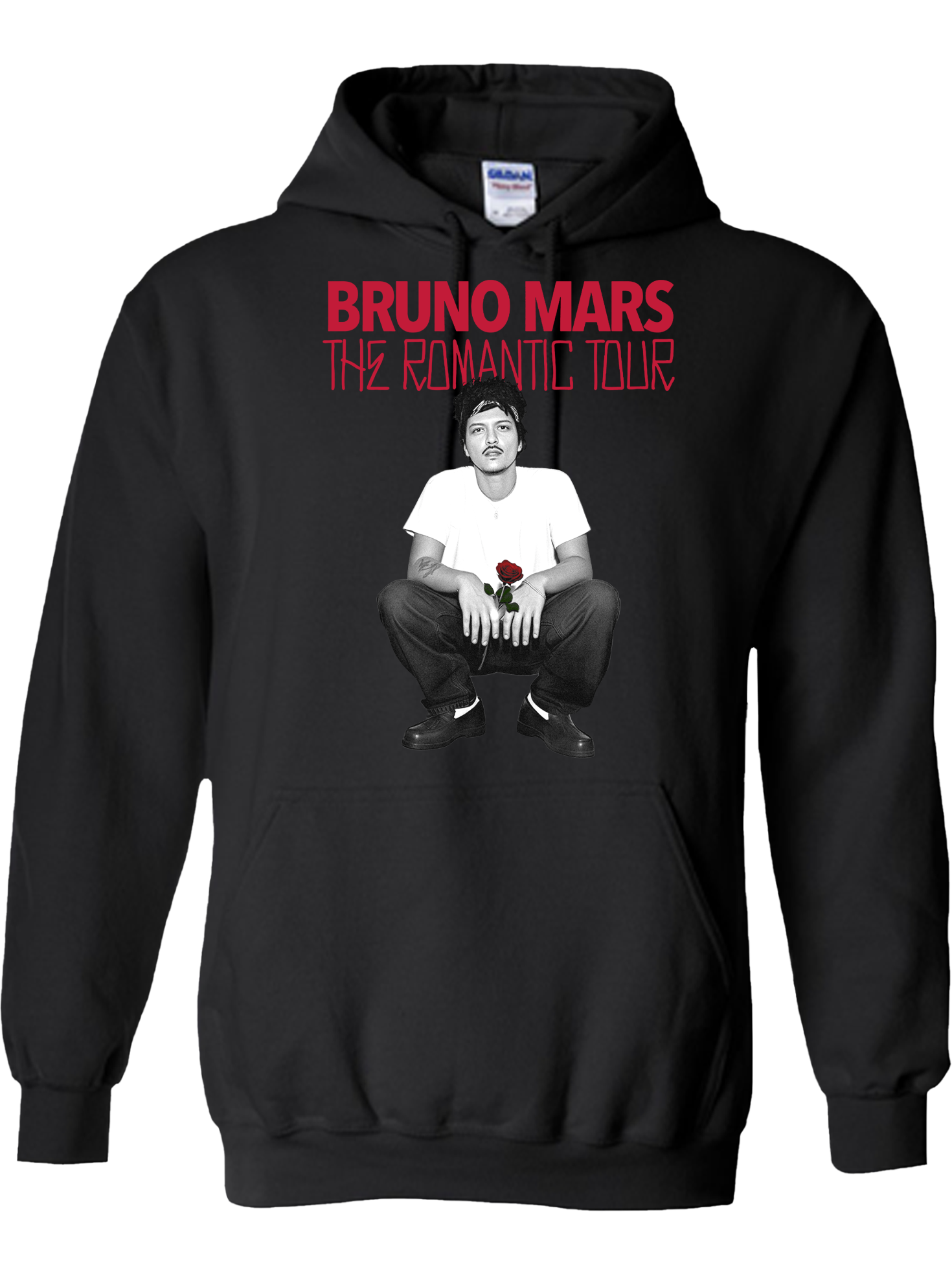 ミュージシャン '24 Bruno Mars / Live In Japan Hoodie XL Bruno Mars Romantic Tour Portrait Hoodie – Black Edition – Urban
