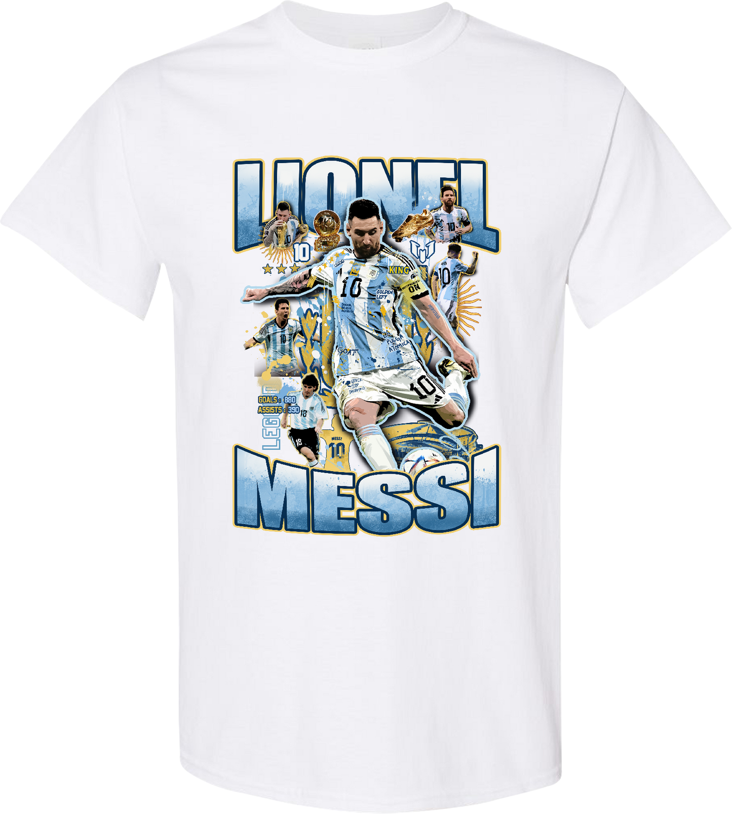 Lionel Messi “Argentina GOAT No.10 Legacy” Graphic Tee – Argentina National Team