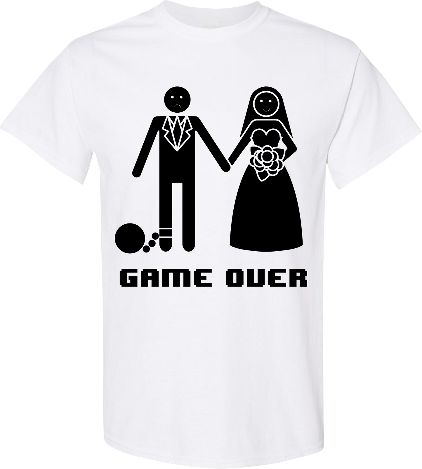 Game Over Bride & Groom Shirt | Funny Bachelor & Bachelorette Party Tee