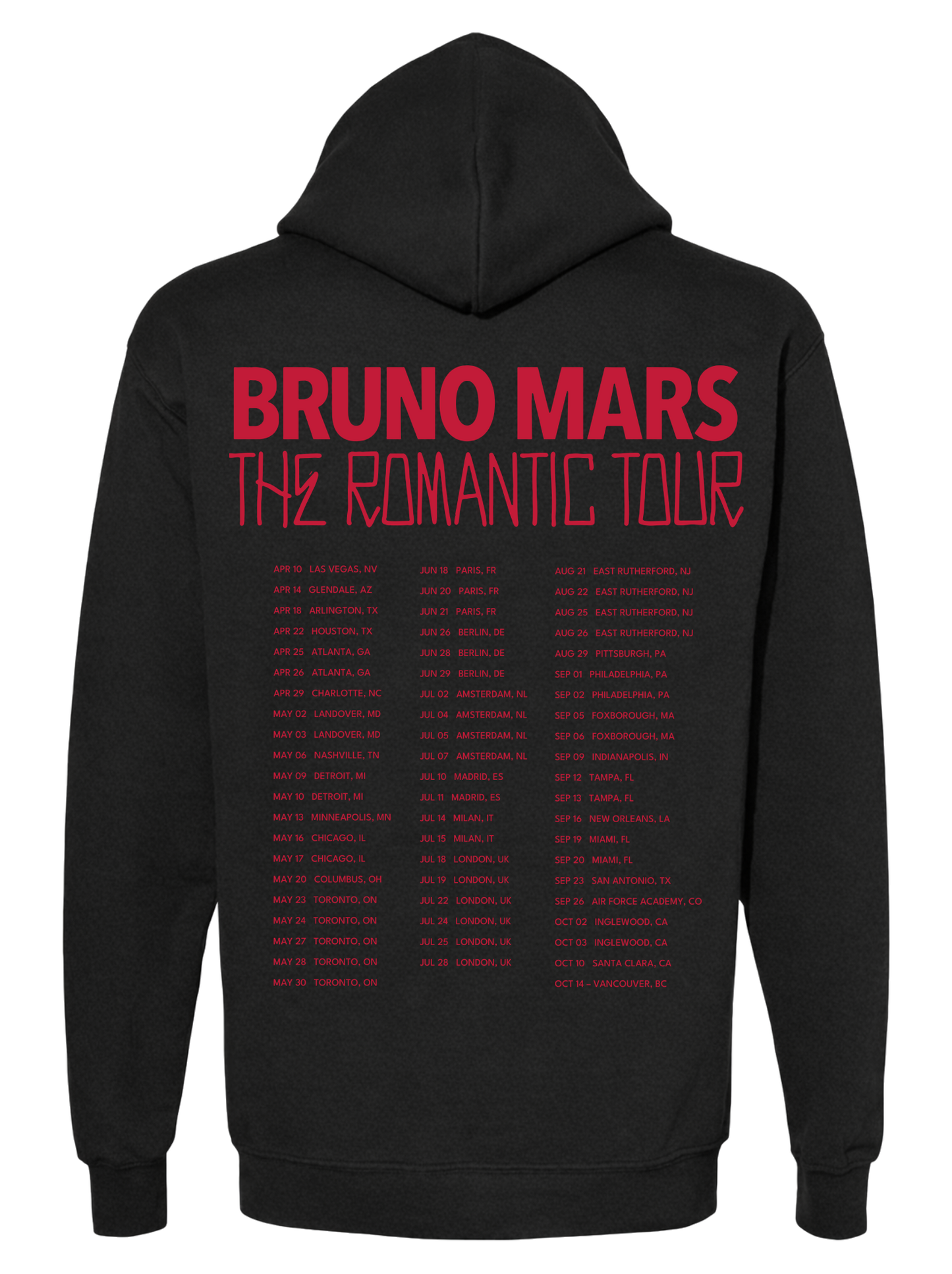 Bruno Mars “Romantic Tour Portrait” Hoodie – Black Collector’s Edition