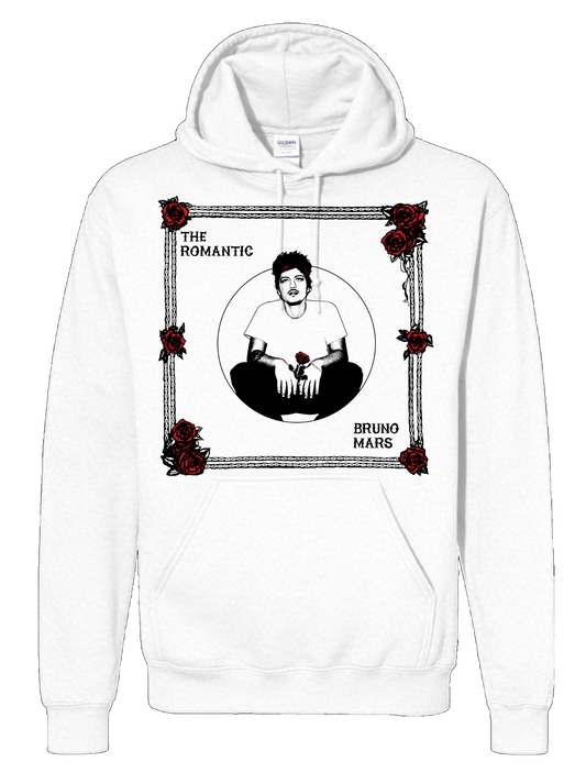 Bruno Mars “The Romantic” Tour Hoodie – Front & Back Print (White Edition)