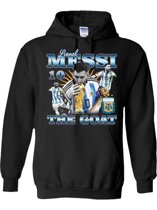 Lionel Messi “World Champion GOAT” No.10 Hoodie – Argentina Legacy Edition