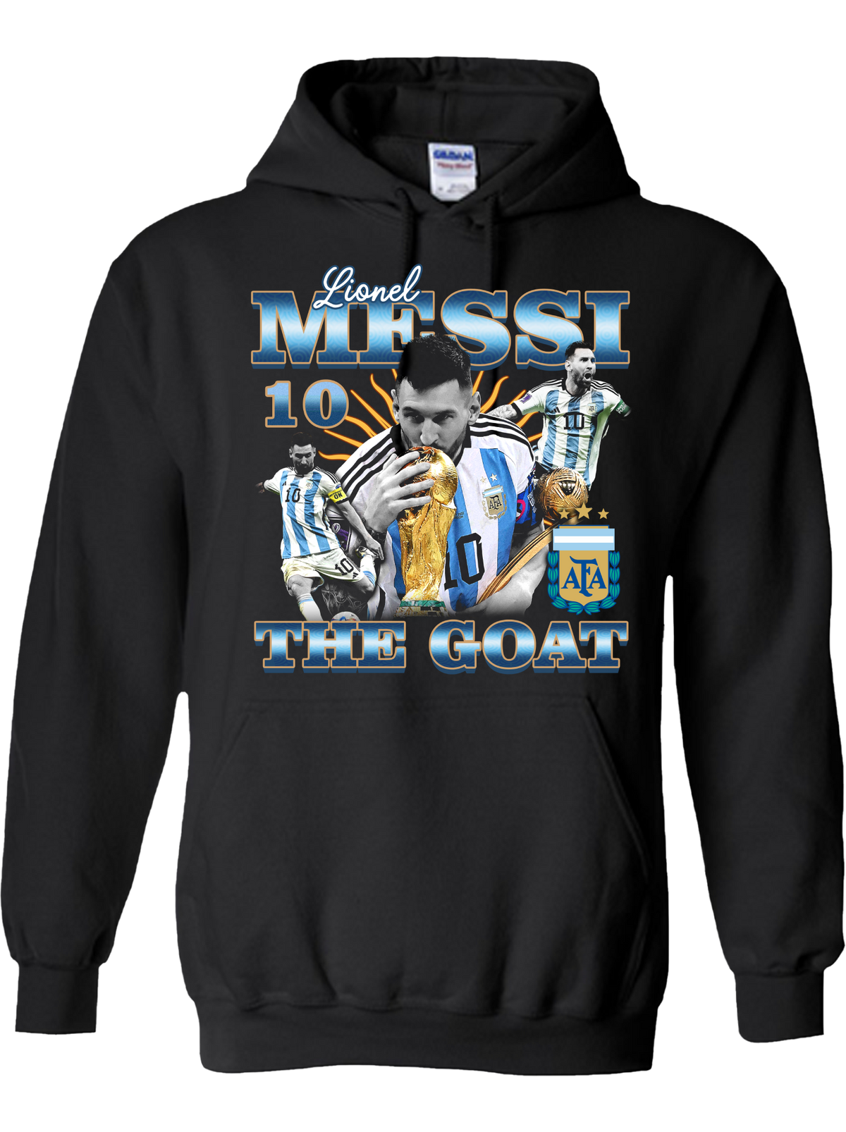 Lionel Messi “World Champion GOAT” No.10 Hoodie – Argentina Legacy Edition