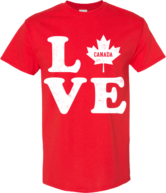 Canada LOVE Maple Leaf Shirt | Canadian Pride Tee