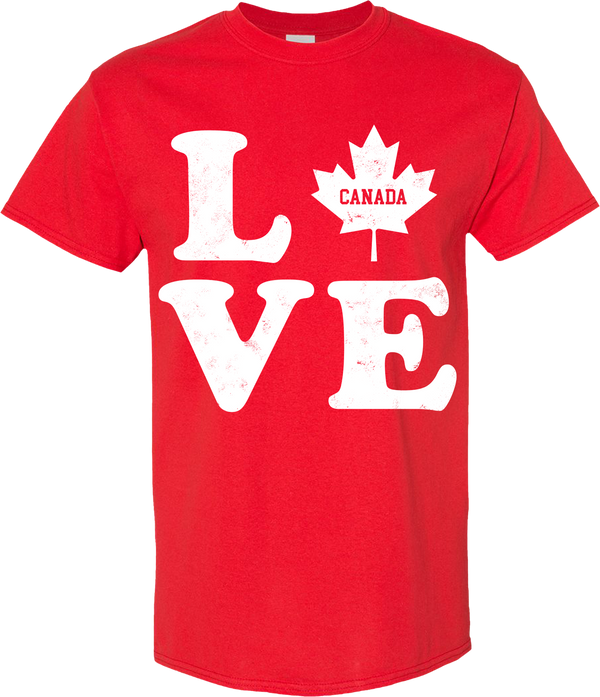Canada LOVE Maple Leaf Shirt | Canadian Pride Tee