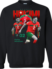 Achraf Hakimi “Flying Moroccan No.02” Graphic Tee – Morocco National Team