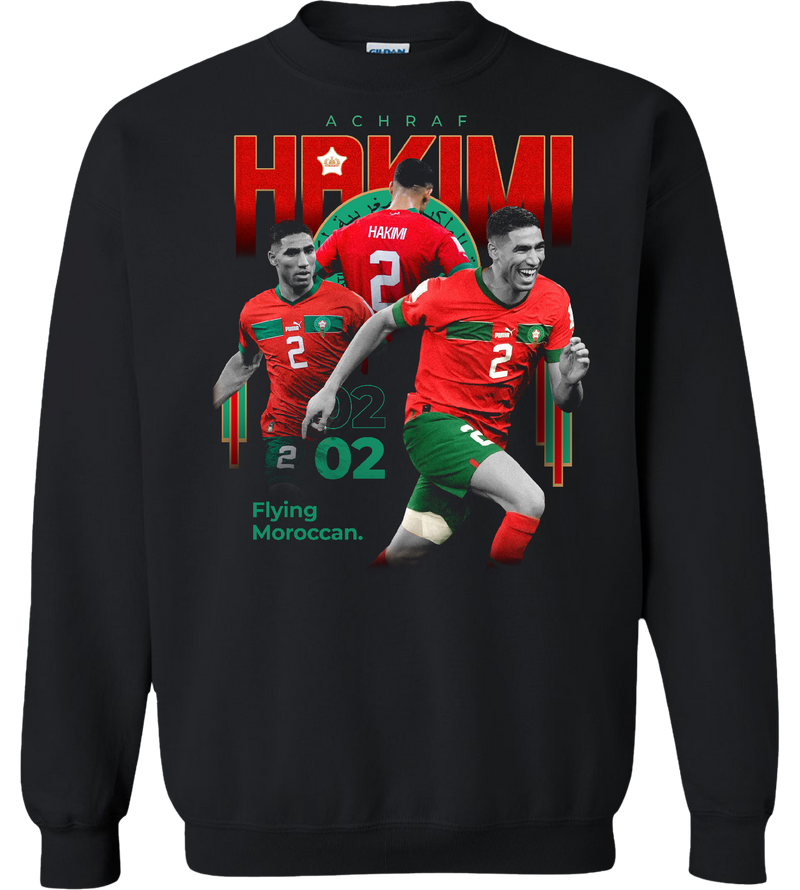Achraf Hakimi “Flying Moroccan No.02” Graphic Tee – Morocco National Team
