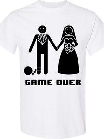 Game Over Bride & Groom Shirt | Funny Bachelor & Bachelorette Party Tee
