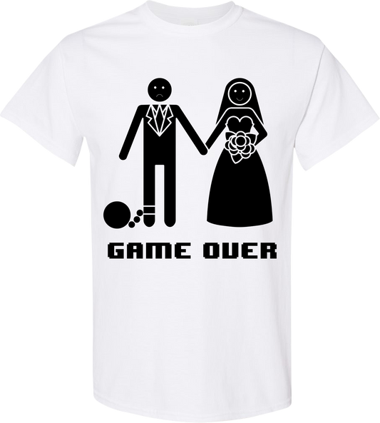 Game Over Bride & Groom Shirt | Funny Bachelor & Bachelorette Party Tee