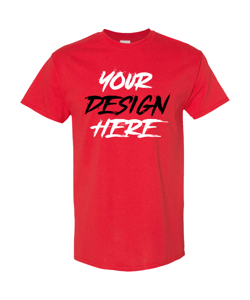 adult round neck custom t-shirt - Red