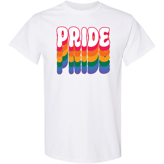PRIDE Rainbow Stack Shirt | LGBTQ+ Pride Celebration Tee