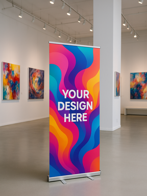 Roll‑Up Banner 33×81 — Economy or Premium Base (Carry Case Included)