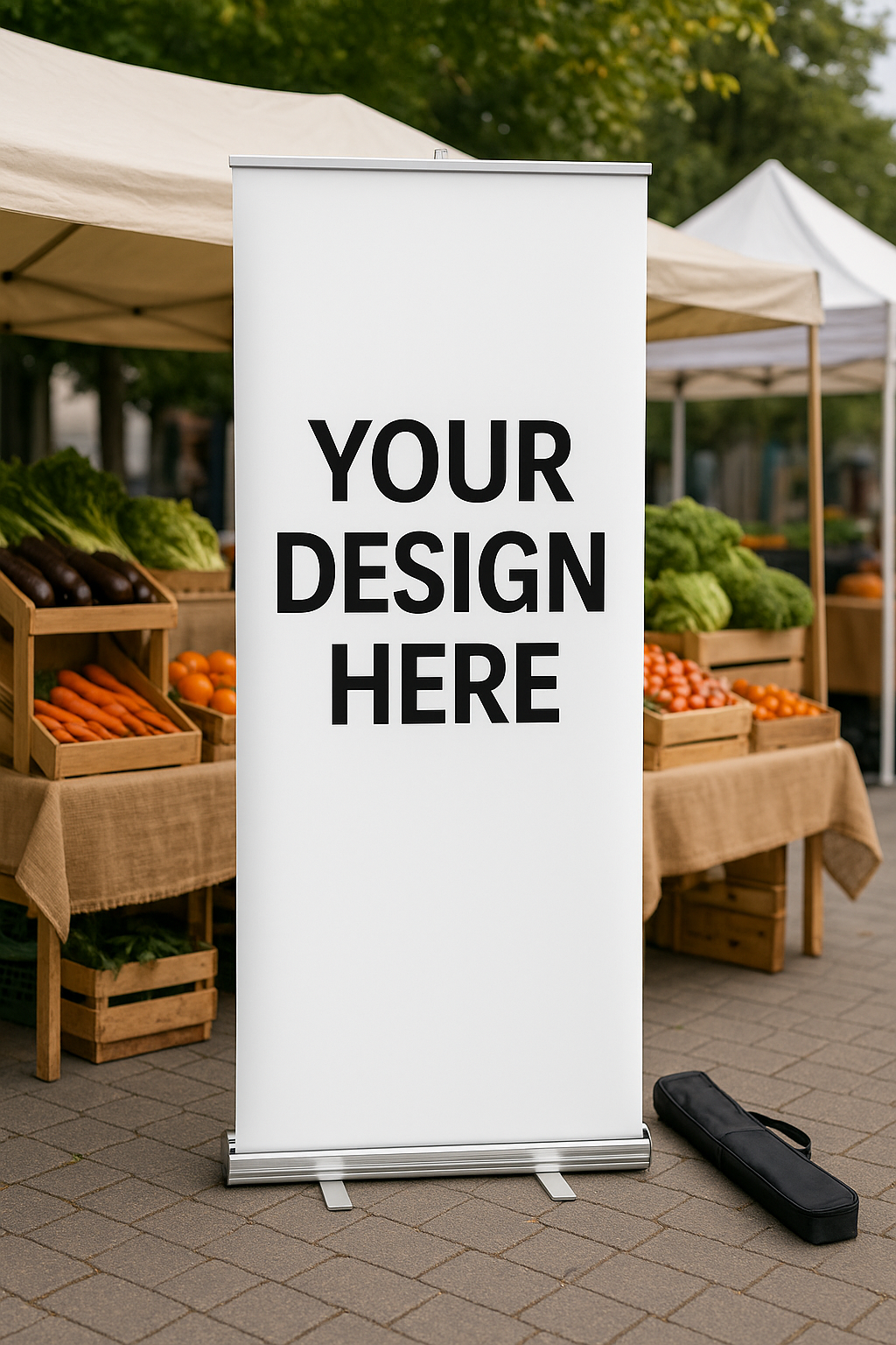 Roll‑Up Banner 33×81 — Economy or Premium Base (Carry Case Included)