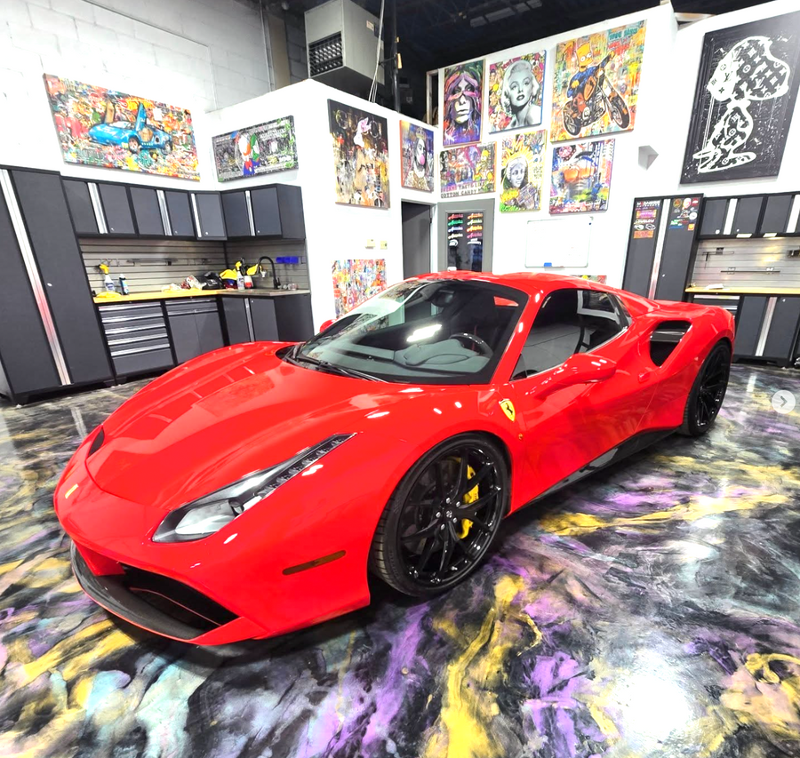 Canvases in a customer's garage