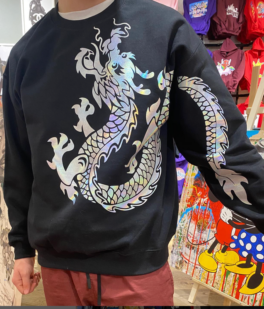 Custom crewneck, worn home