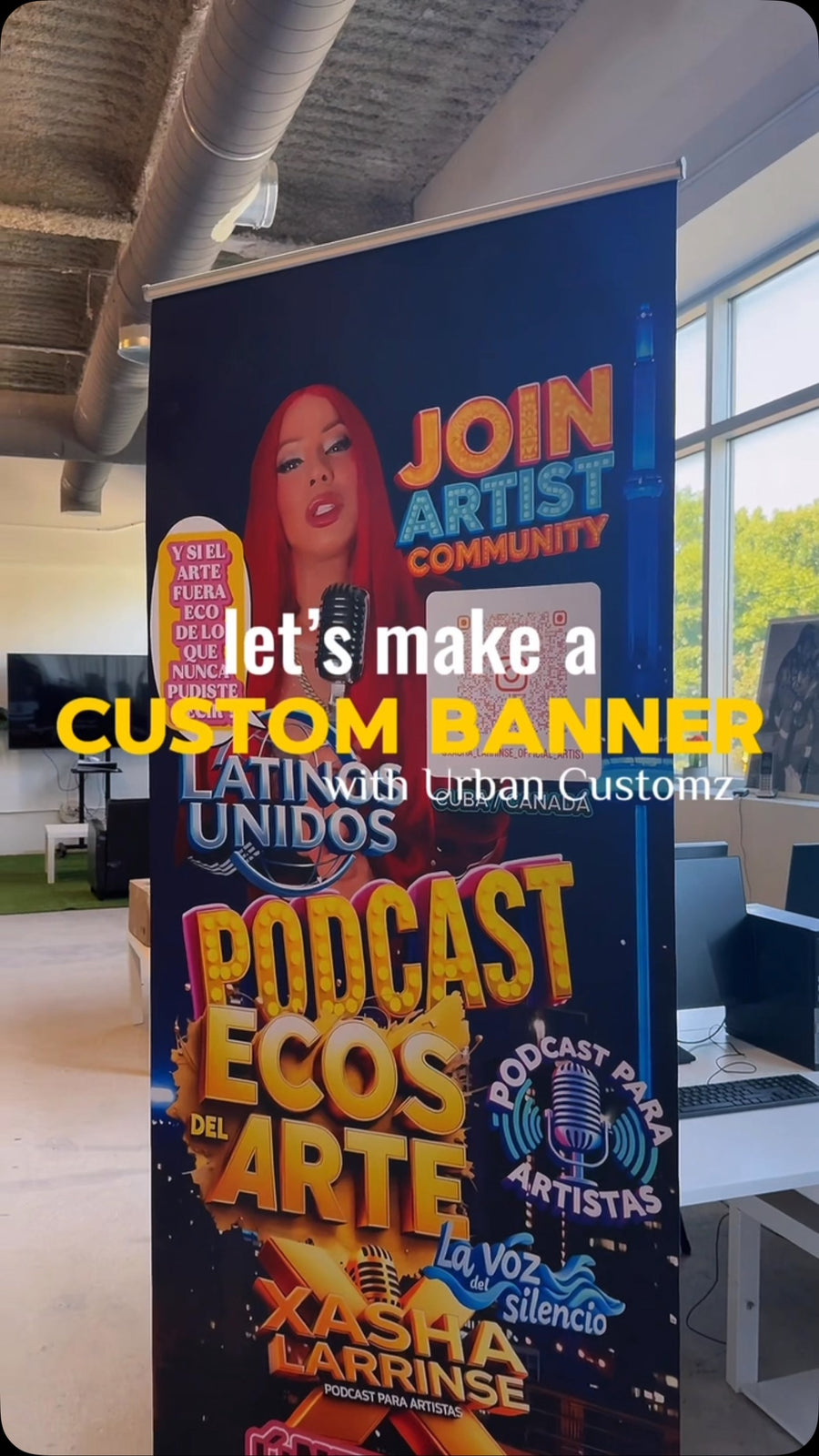 Custom printed roll-up banner