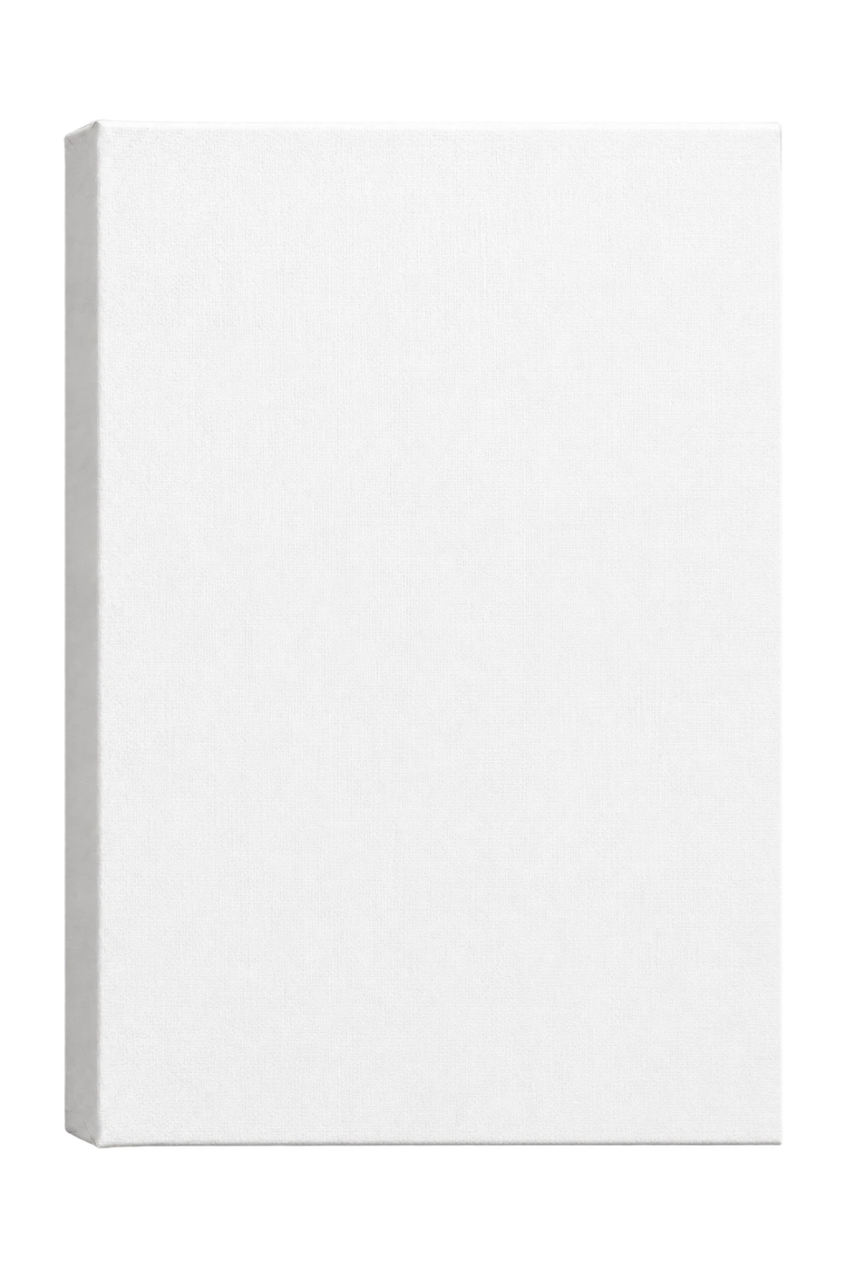Blank stretched canvas with a visible gallery wrap edge