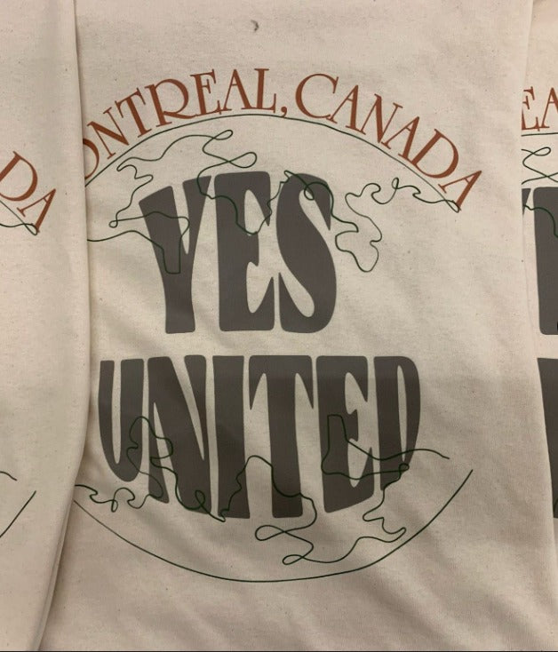 Close-up of a printed event t-shirt from a bulk custom t-shirt order