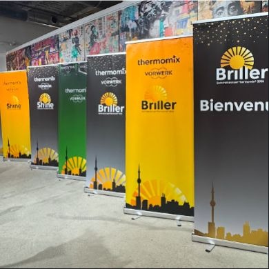 Retractable event banners printed by Urban Customz for Thermomix by Vorwerk corporate events