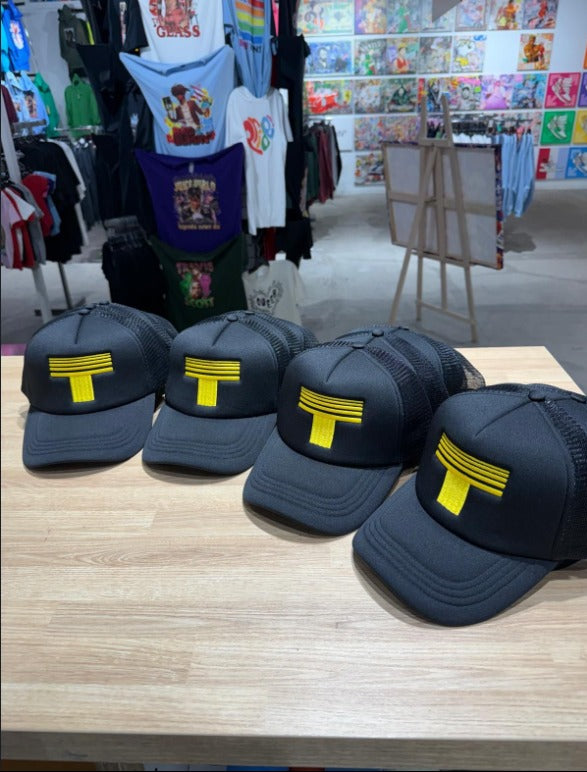 Trucker hats finished with high-density 3D puff embroidery at Urban Customz